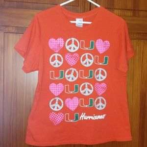 Miami Hurricanes Football Y2K T Shirt 2XL. Runs Small. More like a L.